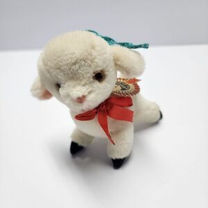 Vintage Wool Lamb Sheep Christmas Ornament